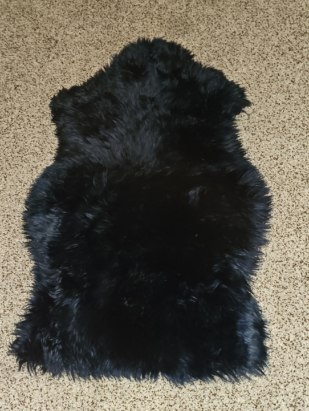 Vintage IKEA Navy Blue Smidie Sheepskin Rug